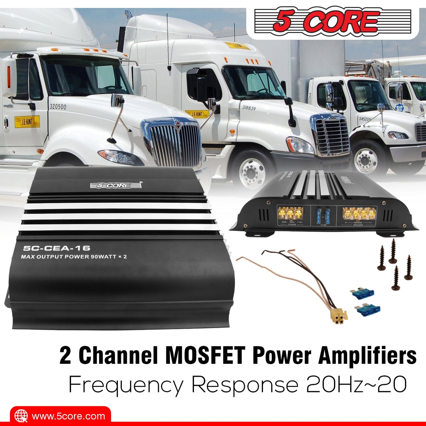 5Core Stereo Car Truck Amplifier 2 Channel Mic Input Amplificador Para
